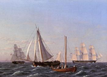 Christoffer Wilhelm Eckersberg : Sailing Ships
